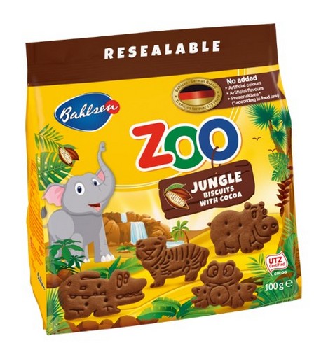 BAHLSEN ZOO JUNGLE ANIMALS COCOA 100 GRMS