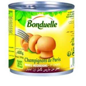 BONDUELLE WHOLE MUSHROOMS 400 GRMS
