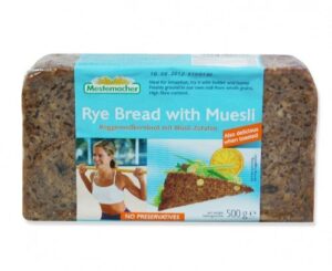 MESTEMACHER WHOLE RYE BREAD WIT MUESLI 500 GRMS