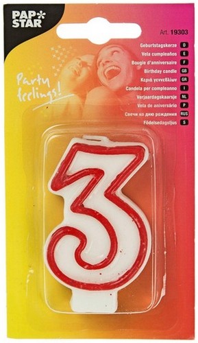 PAP STAR B/DAY #3 1 PCS.