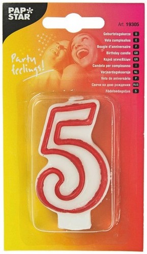 PAP STAR B/DAY #5 1 PCS.