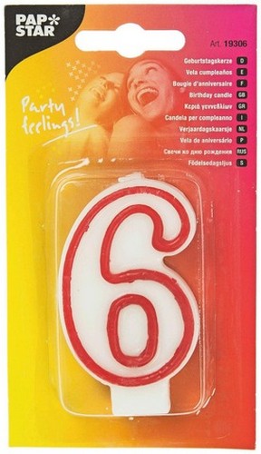 PAP STAR B/DAY #6 1 PCS.