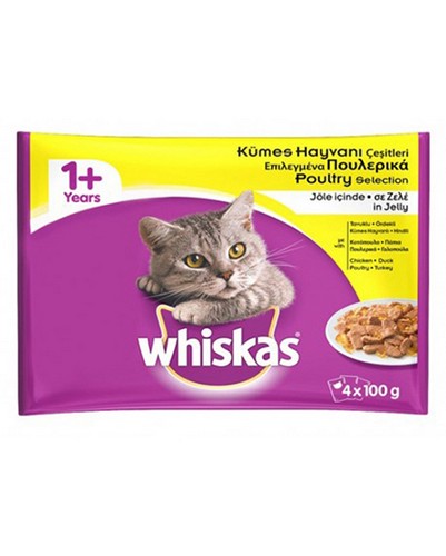 WHISKAS ADULT POUCH POULTRY SELECTION 4X100 GRMS