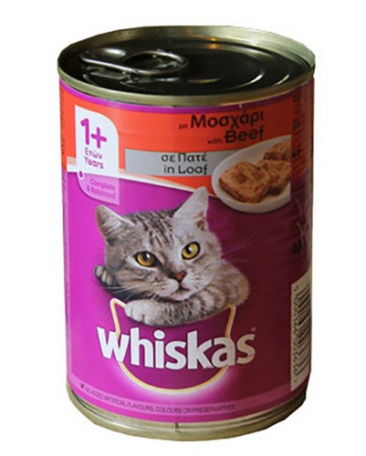WHISKAS TIN BEEF 400 GRMS