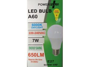 POWER PLUS LED B A55 6000K E27 650LM 7W 1 PCS.