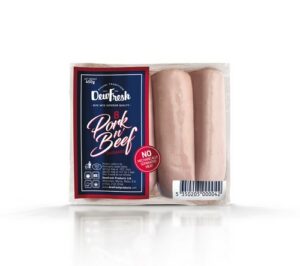 DEWFRESH PORK&BEEF SAUSAGESX8 450 GRMS