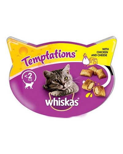 WHISKAS TEMPTATIONS CHICKEN & CHEESE 60 GRMS