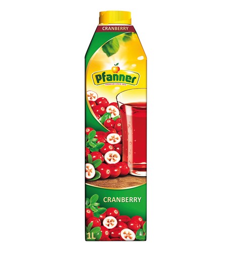 PFANNER CRANBERRY JUICE 20% 1 LTR