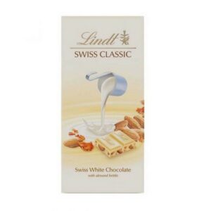 LINDT CLASSIC WHITE ALMOND NOUGAT 100 GRMS
