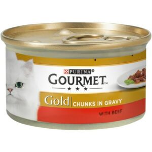 PURINA GOURMET GOLD CHUNKS GRAVY BEEF 85 GRMS