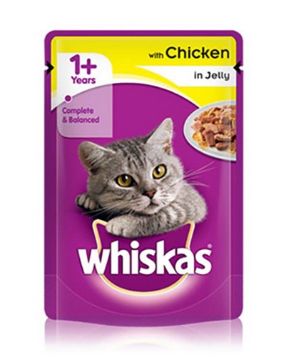 WHISKAS POUCH CHICKEN IN JELLY 100 GRMS