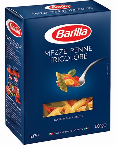 BARILLA MEZZE PENNE TRICOLOR78 500 GRMS