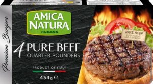 AMICA NATURA 4 QP BEEF BURGERS 454 GRMS