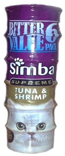 SIMBA SUPREME TUNA&SHRIMP X6 6X85 GRMS