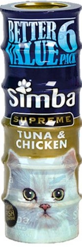 SIMBA SUPREME TUNA & CHICKEN 6X85 GRMS