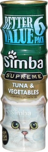 SIMBA SUPREME TUNA & VEG 6PK 6X85 GRMS