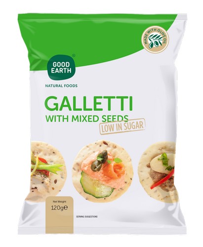 GOOD EARTH GALLETTI MIXED SEED 120 GRMS