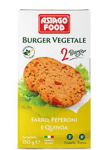 ASIAGO VEGGIE BURGER SPELT PEPPERS QU 150 GRMS