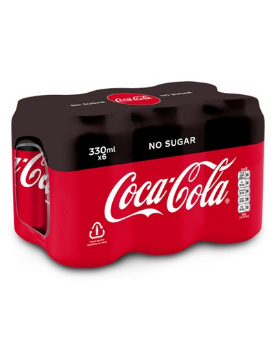 COCA COLA CANS ZERO 6 PACK 6X330 ML