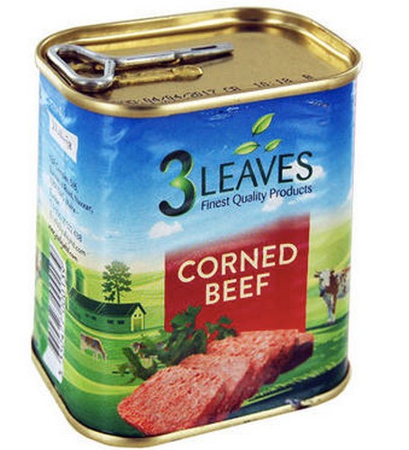 3LEAVES CORNED BEEF LARGE 340 GRMS