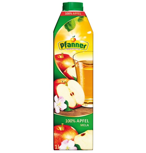 PFANNER APPLE JUICE S/CAL 1 LTR