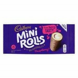 CADBURY RASP MINI ROLLS 28 GRMS